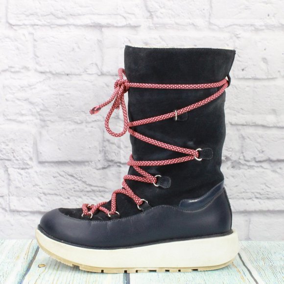 Fitflop Shoes - Fitflop Skandi Black Suede Wool Lined Pull On Winter Boots Size 6.5